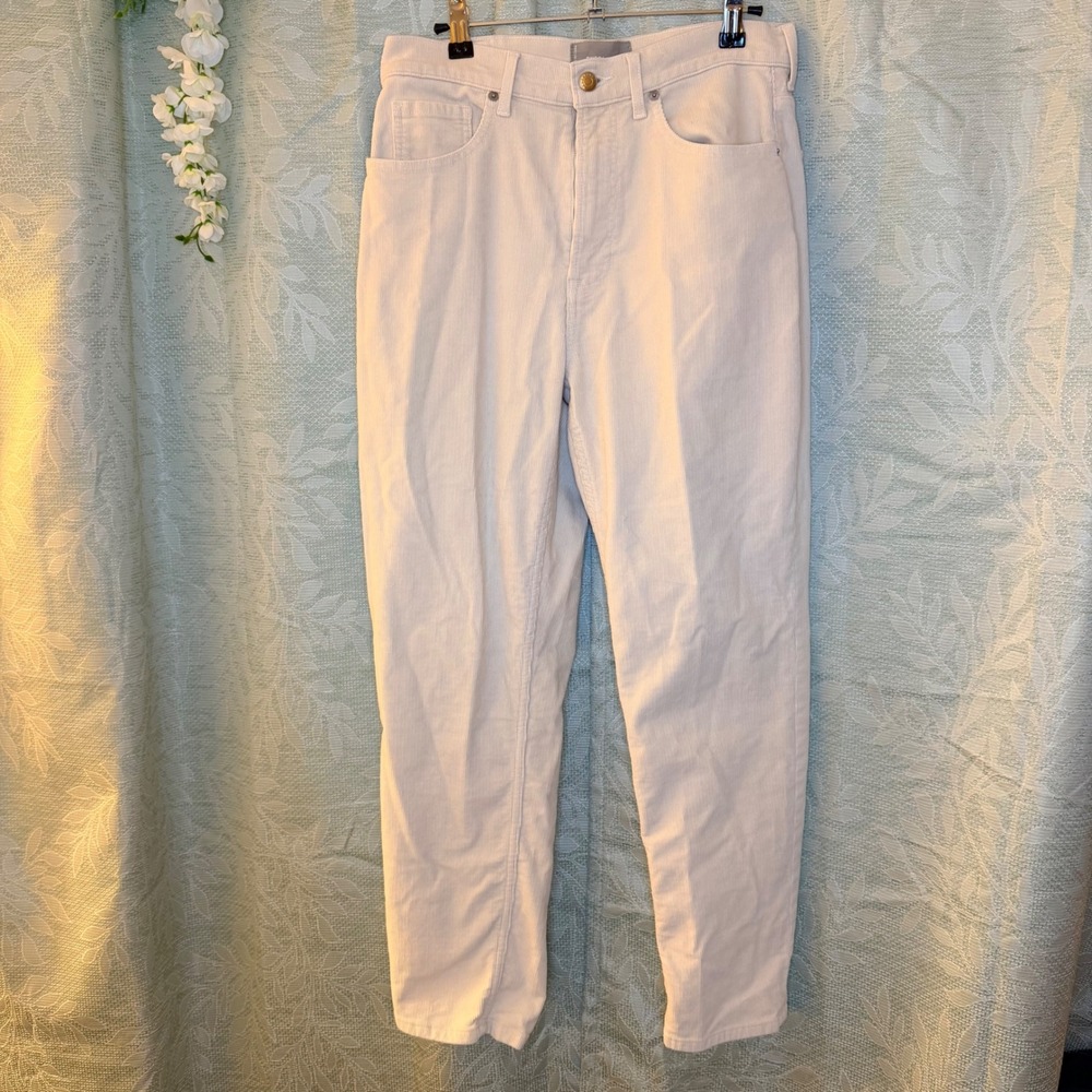 Everlane Womens 29x27 Cream Bone High Rise Corduroy‎ Straight Leg Pants